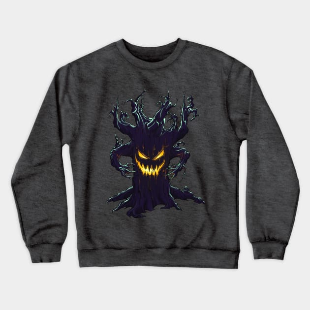 Scary Halloween Tree Crewneck Sweatshirt by SuspendedDreams